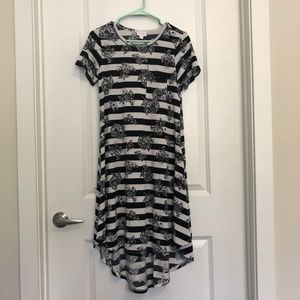 XXS Lularoe Carly | Black&White T-shirt Dress